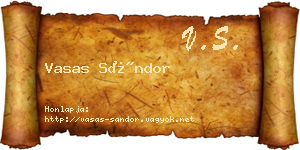Vasas Sándor névjegykártya