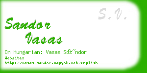 sandor vasas business card